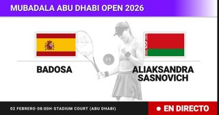 Paula Badosa - Aliaksandra Sasnovich: resumen y estadísticas del partido de Dieciseisavos de final de Mubadala Abu Dhabi Open