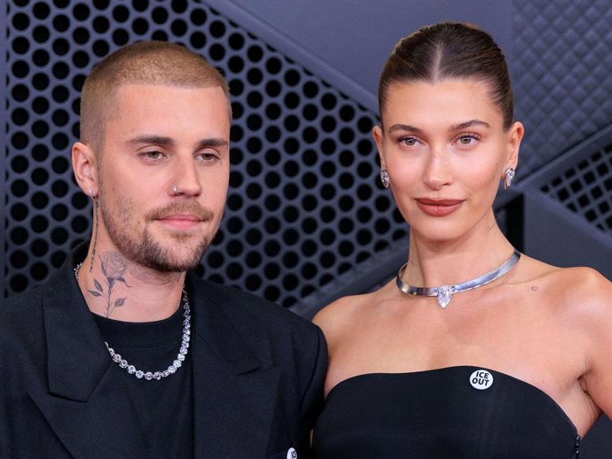 Justin Bieber and Hailey Bieber on the red carpet of the 68th Annual Grammy Awards on Sunday February 1, 2026 at Crypto.Com Arena in Los Angeles, California.