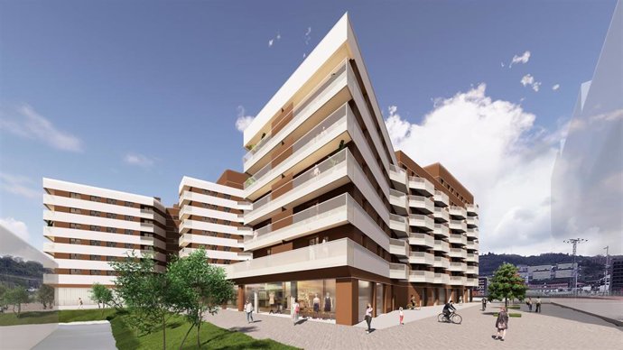 Archivo - Viviendas entregadas por Neinor en la Punta Sur de Zorrozaurre en BIlbao