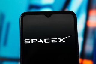 January 31, 2026, Canada: In this photo illustration, the SpaceX (Space Exploration Technologies Corp - Space X) logo is seen displayed on a smartphone screen
