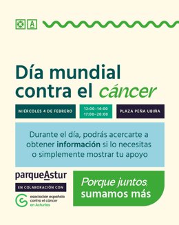 ParqueAstur se suma al Día Mundial contra el Cáncer con una acción solidaria junto a la AECC