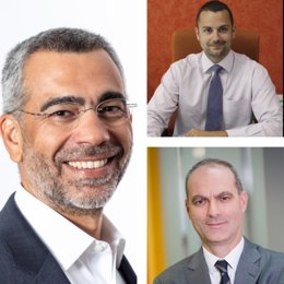 Archivo - BeHappy incorpora tres nuevos socios: Haris Hassabis (a la izquierda), Luis Collado García-Margallo (a la derecha, arriba) seguido de Marios Psaltis (a la derecha, abajo)