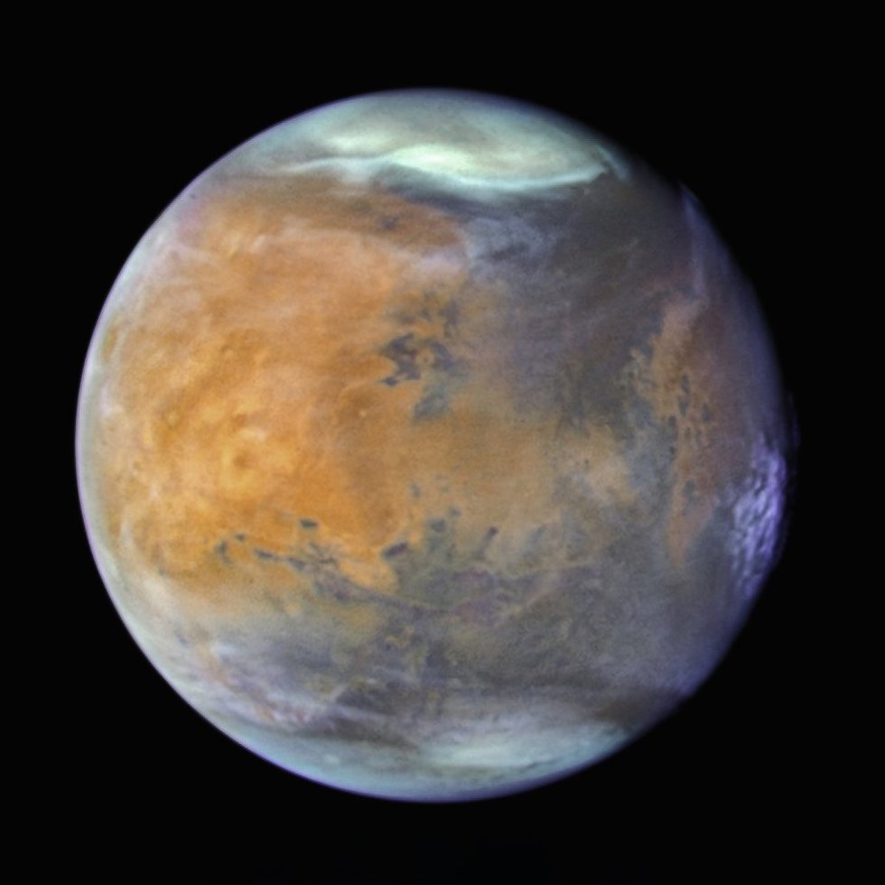 Composición de la IAA-CSIC a raíz del trabajo sobre Marte a partir de fotos de NASA, ESA y STScI