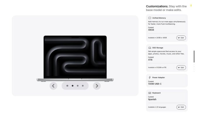 Personalização dos computadores Mac da Apple.