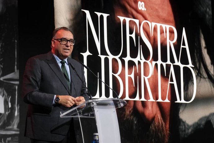 El consejero de Turismo y Andalucía Exterior de la Junta de Andalucía, Arturo Bernal, en Málaga durante su intervención en 'H&T', el Salón de Innovación en Hostelería