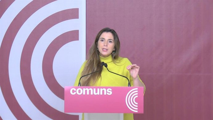 La coordinadora de los Comuns y diputada en el Congreso, Candela López, en declaraciones difundidas por el partido