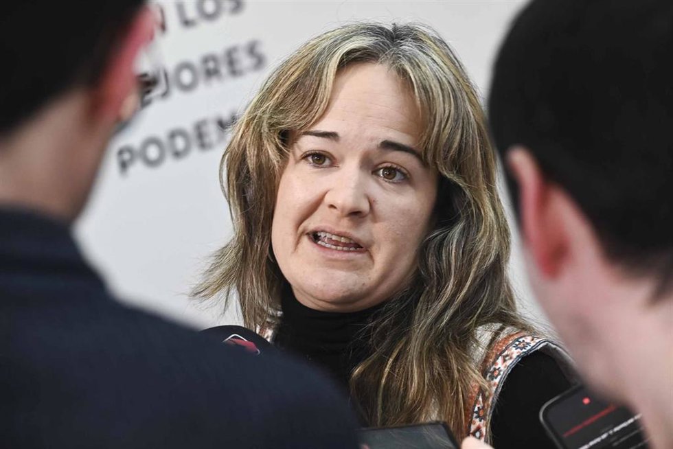 La candidata de Podemos/Alianza Verde a la Presidencia de Aragón, María Goikoetxea.