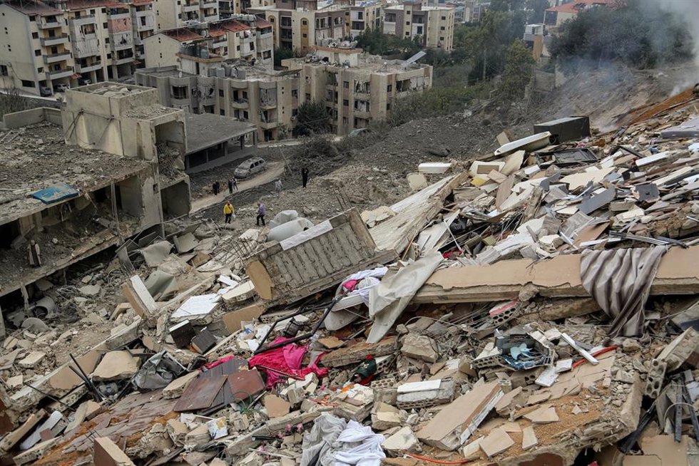 Daños materiales por un bombardeo ejecutado en enero de 2026 por el Ejército de Israel contra Qannarit, en el sur de Líbano, a pesar del alto el fuego en vigor desde noviembre de 2024 (archivo)