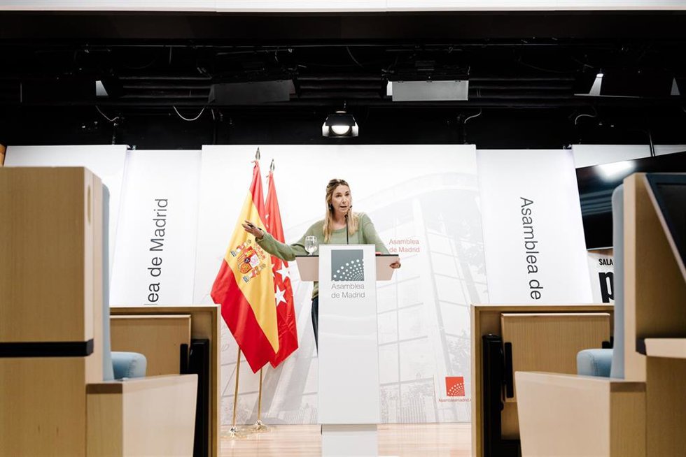 Archivo - La portavoz del PSOE en la Asamblea de Madrid, Mar Espinar, durante una rueda de prensa posterior a una reunión de la Junta de Portavoces