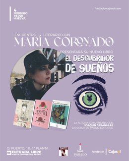 Cartel de la presentación del libro 'El descubridor de sueños' de María Coronado.