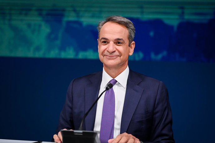 Archivo - Arquivo - 7 de setembro de 2025, Tessalônica, Grécia: O primeiro-ministro grego Kyriakos Mitsotakis durante uma coletiva de imprensa na 89ª Feira Comercial de Tessalônica.