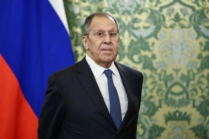 RUSSIA, MOSCOW - JANUARY 28, 2026: Sergei Lavrov, Foreign Minister of Russia, anticipates a meeting between President Vladimir Putin and his Syrian interim counterpart Ahmed al-Sharaa at the Moscow Kremlin