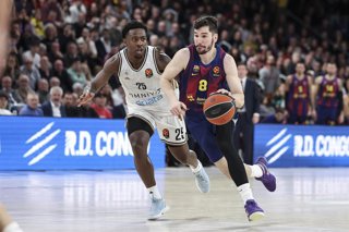 Dario Brizuela del Barça en un partido de la Euroliga