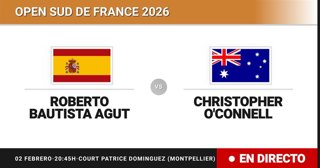 Roberto Bautista Agut - Christopher O'Connell: resumen y estadísticas del partido de Dieciseisavos de final de Open Sud de France