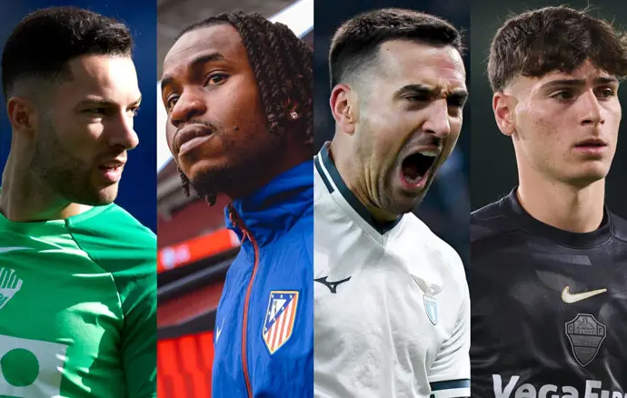 Tete Morente, Ademola Lookman, Matías Vecino y Rodrigo Mendoza