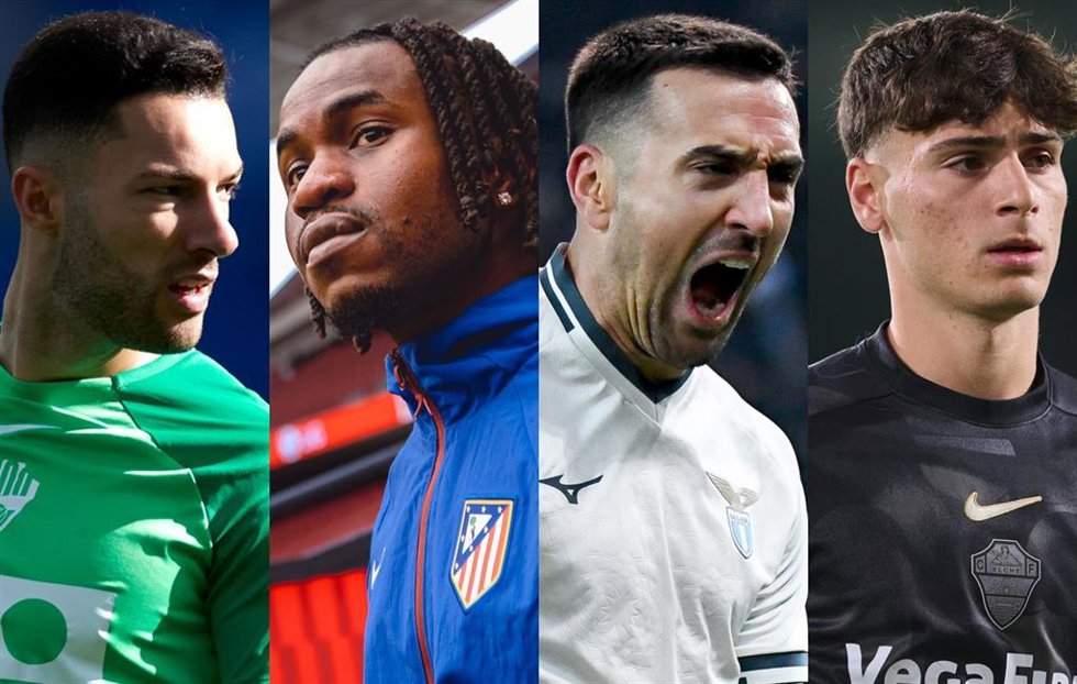 Tete Morente, Ademola Lookman, Matías Vecino y Rodrigo Mendoza