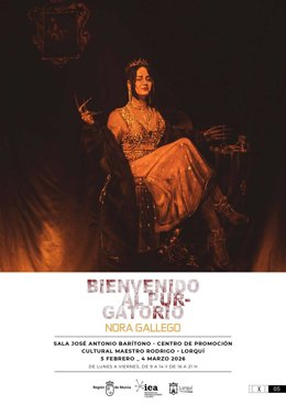 Cartel de la exposición 'Bienvenido al purgatorio', de Nora Gallego, en Lorquí