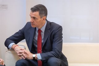 El president del Govern, Pedro Sánchez, rep al president del Líban, Joseph Aoun, en el Palau de la Moncloa, a 2 de febrer del 2026, a Madrid (Espanya). 