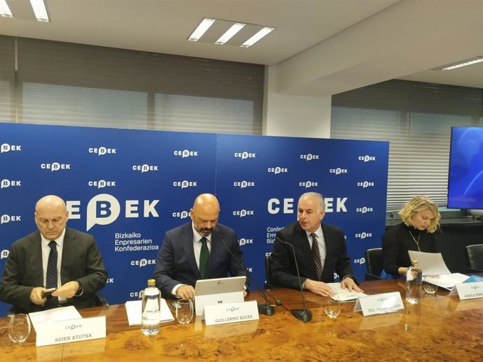 Rueda de prensa de Cebek en Bilbao para presentar las perspectivas de 2026.
