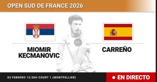 Miomir Kecmanovic - Pablo Carreno Busta: resumen y estadísticas del partido de Dieciseisavos de final de Open Sud de France