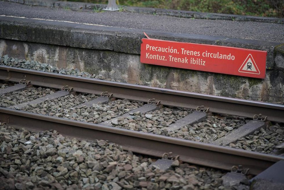 Vías de tren, a 31 de enero de 2026, en Amurrio, Álava