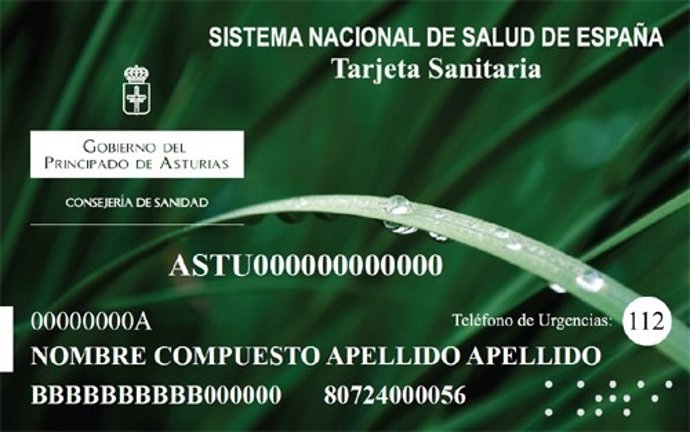 Tarjeta sanitaria del Principado de Asturias