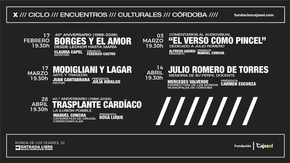 Programación del X Ciclo Encuentros Culturales.