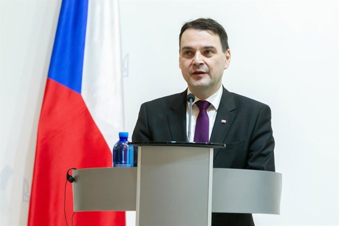 January 9, 2026, Kyiv, Ukraine: Deputy Prime Minister, Minister of Foreign Affairs and Minister for the Environment of the Czech Republic Petr Macinka, who is on his first official visit to Ukraine, attends a joint news conference with Minister of Foreign