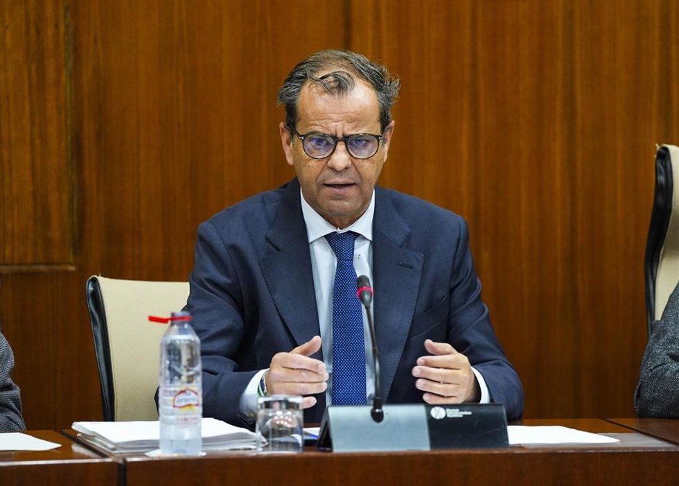 El director general de la RTVA, Juan de Dios Mellado, este martes durante su comparecencia parlamentaria en comisión.