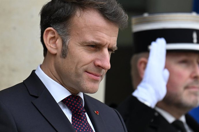 El president francés, Emmanuel Macron, en un acte en l'Elisi. 