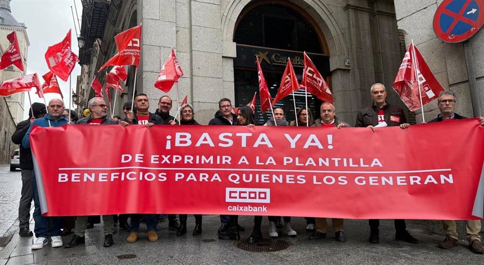 Trabajadores de Caixabank.
