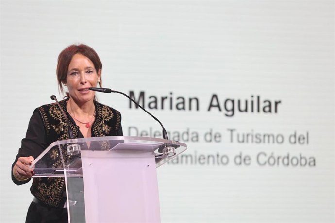 Marian Aguilar, delegada de Turismo del Ayuntamiento de Córdoba, ha intervenido durante la presentación de la la Gala Anaul de los Premios de Hostelería de Andalucía que se celebrará el próximo 9 de marzo en la ciudad de la Mezquita.