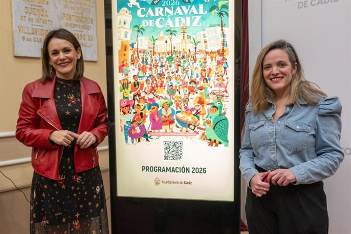 Beatriz Gandullo y Maite González tras presentar el programa oficial del Carnaval,
