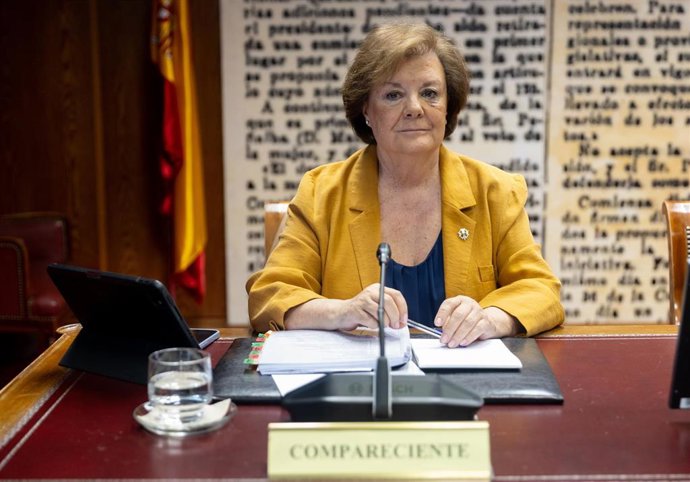 Archivo - La presidenta del Tribunal de Cuentas, Enriqueta Chicano Jávega, en una comparecencia en el Senado 