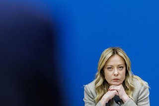 09 January 2026, Italy, Rome: Italian Prime Minister Giorgia Meloni speaks during his annual press conference in Rome. Photo: Francesco Fotia/AGF via ZUMA Press/dpa