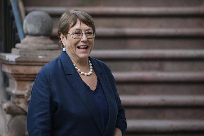Santiago, 02 de Febrero 2026.  Presidente Gabriel Boric junto con los embajadores de Mexico y Brasil, anuncia la candidatura de la Ex Presidenta Michelle Bachelet a la secretaria general de las Naciones Unidas  Diego Martin/Aton Chile