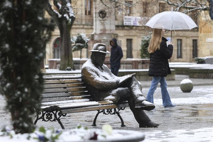Imagen de las nevadas caídas en la capital leonesa en los últimos días.