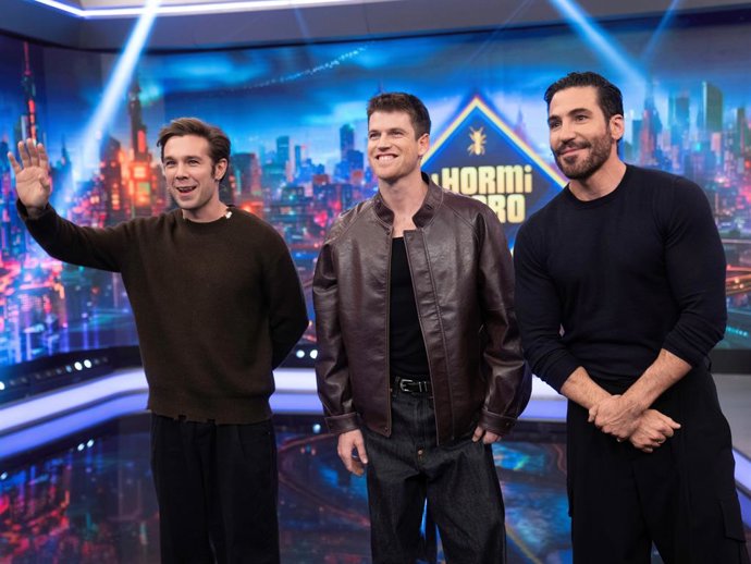 Carlos Cuevas, Miguel Bernardeau y Miguel Ángel Silvestre en 'El Hormiguero' promocionando 'La Fiera'.
