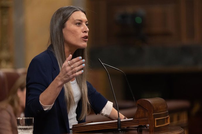 La portaveu de Junts en el Congrés, Miriam Nogueras, durant una sessió plenària extraordinària en el Congrés dels Diputats, a 27 de gener del 2026, a Madrid (Espanya). 