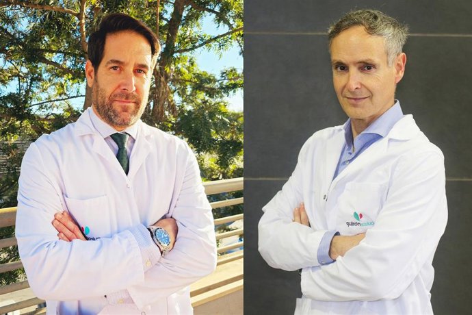 Archivo - Los doctores Roberto Mongil y Manuel Cobo (de izq. A dcha.) de Quirónsalud Málaga.