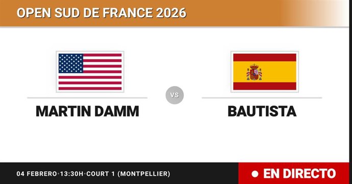 Martin Damm - Roberto Bautista Agut: resumen y estadísticas del partido de Octavos de final de Open Sud de France