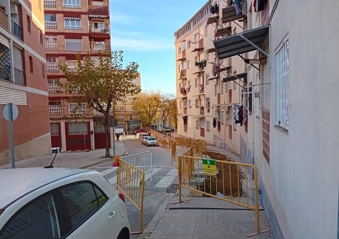 Obras de Endesa en Santa Margarida de Montbui (Barcelona).
