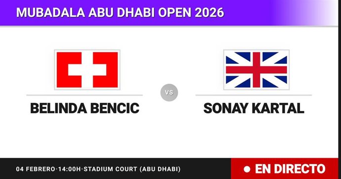 Belinda Bencic - Sonay Kartal: resumen y estadísticas del partido de Octavos de final de Mubadala Abu Dhabi Open