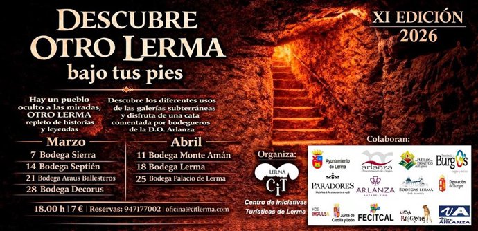 Cartel de las Rutas 'Bajo tus pies' para descubrir la Villa Ducal de Lerma.