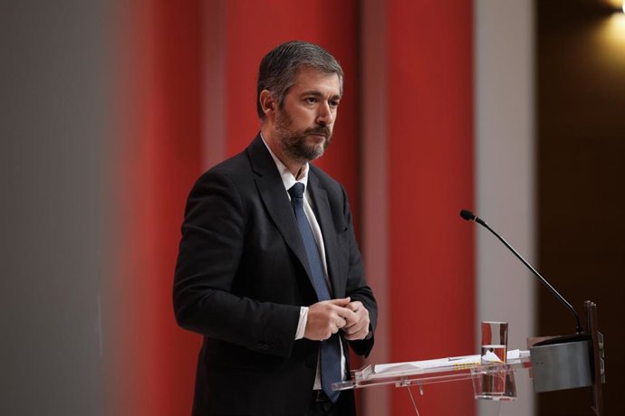 Archivo - El consejero de Presidencia, Justicia y Administración Local de la Comunidad de Madrid, Miguel Ángel García Martín, en rueda de prensa posterior al Consejo de Gobierno