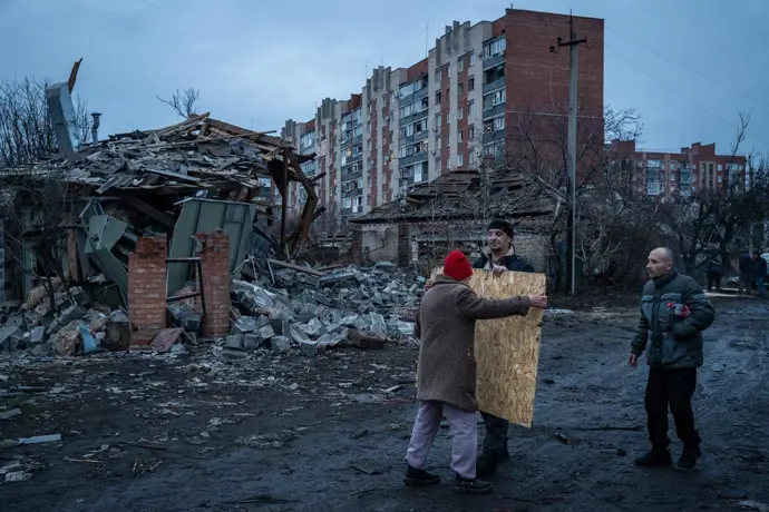 Imagen de archivo de un ataque ruso sobre Donetsk.