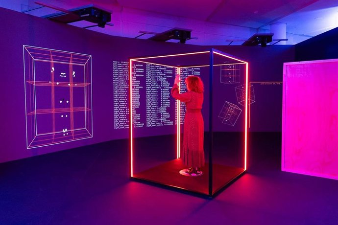 Obra 'Bounding box', dentro de la exposición 'Mundo expandido', en Santiago de Compostela.