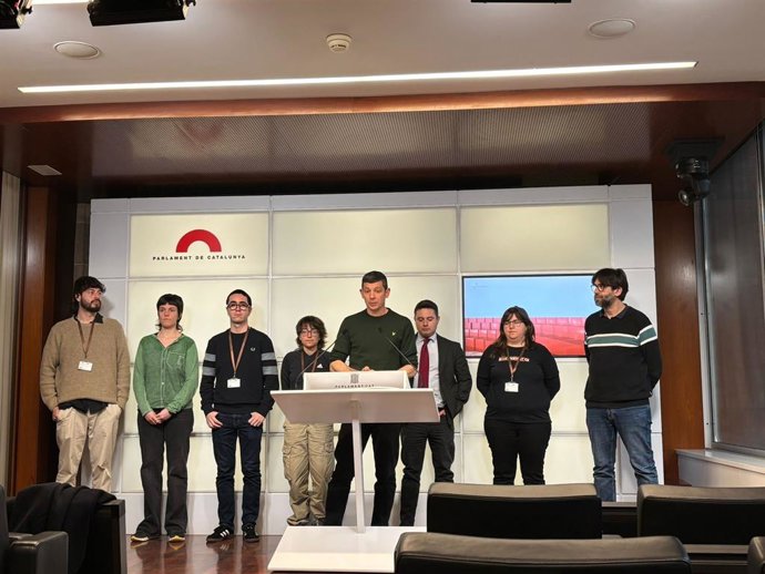 El regidor de la CUP Xavier Pellicer aquest dimecres en la roda de premsa