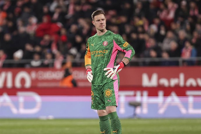 Marc-Andre ter Stegen en un partido con el Girona FC