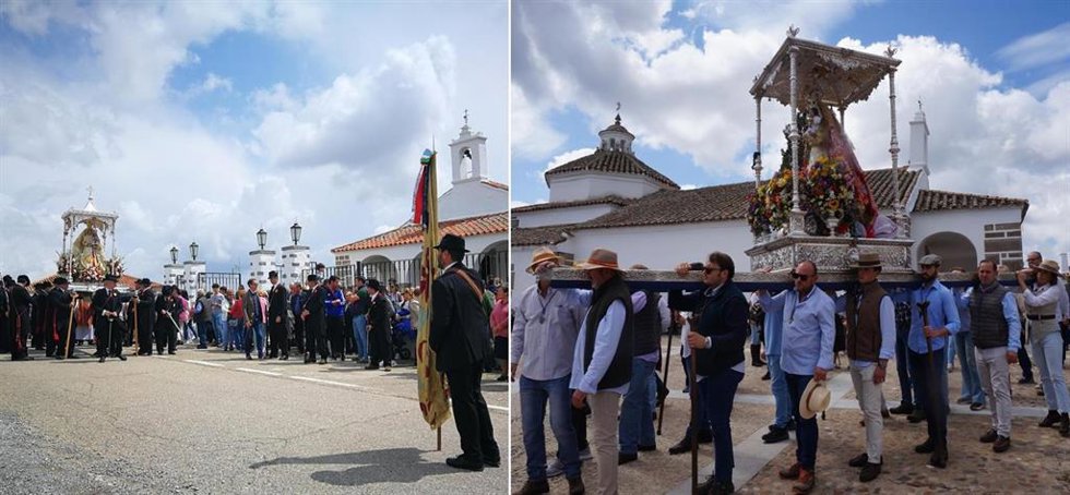 Archivo - Romerias de la Virgen de Luna de Pozoblanco (izda.) y Villanueva de Cordoba (dcha.)